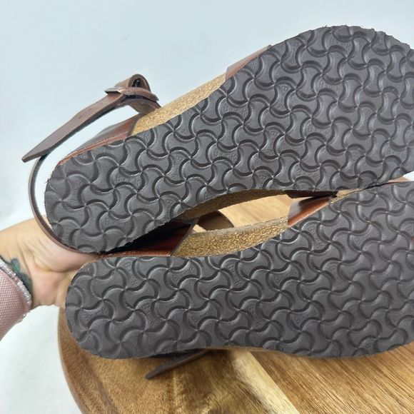Birkenstock Papillio "Lola" Leather Ankle Strap -Women- Size 38- Brown Leather. - Picture 7 of 10